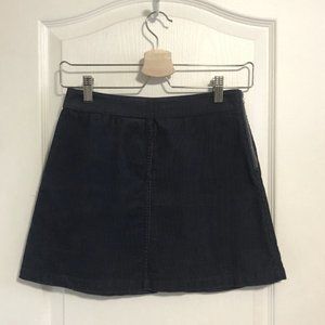 WILFRED Blue Corduroy A-Line Mini Skirt (ARITZIA)